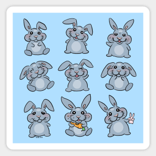 Blue bunny rabbit print Magnet